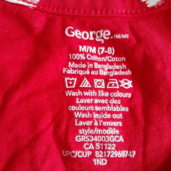 George Girl's Size M (7-8) Red White Canada Day Sleeveless Cotton Dress - Picture 3 of 6